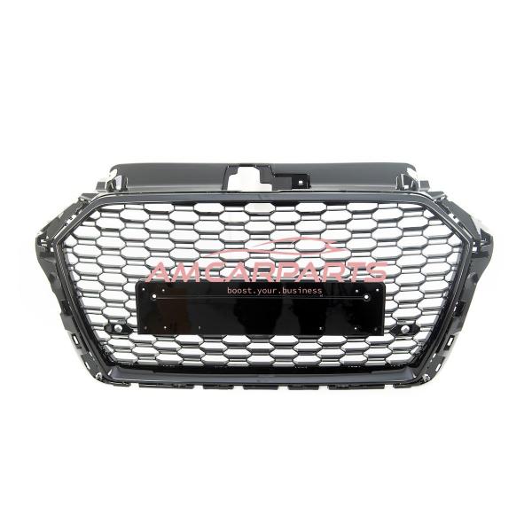 Upgrade Sportgrill / Kühlergrill für Audi A3 8V Facelift 16-19 Hochglanz Schwarz in Wabendesign