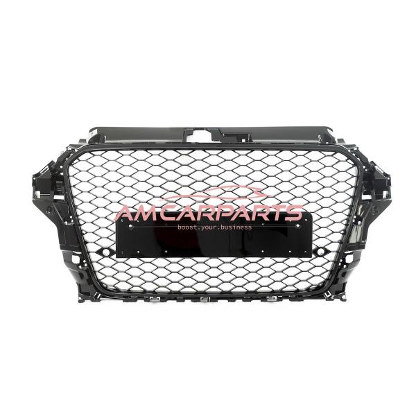 Upgrade Sportgrill / Kühlergrill für Audi A3 8V Vor-Facelift 13-15 Hochglanz Schwarz in Wabendesign