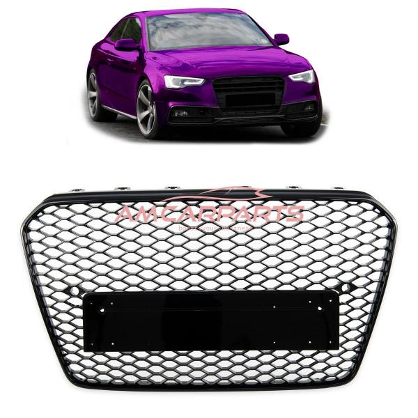 Upgrade Sportgrill / Kühlergrill für Audi A5 8T Facelift 12-16 Hochglanz Schwarz in Wabendesign