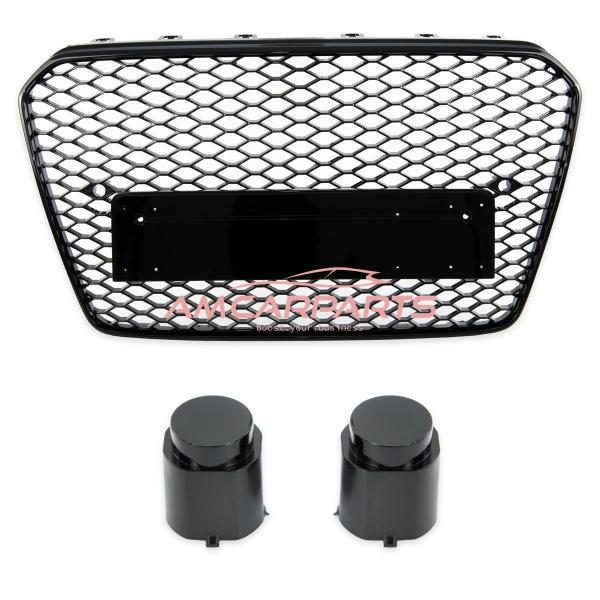 Upgrade Sportgrill / Kühlergrill für Audi A5 8T Facelift 12-16 Hochglanz Schwarz in Wabendesign
