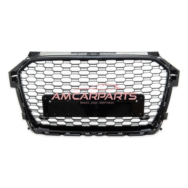 Upgrade Sportgrill / Kühlergrill für Audi A1 8X Facelift 15-18 Hochglanz Schwarz in Wabendesign