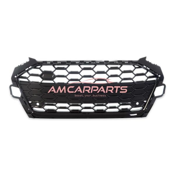 Upgrade Sportgrill / Kühlergrill für Audi A4 B9 8W Facelift 19-23 Hochglanz Schwarz / Matt Schwarz in Wabendesign