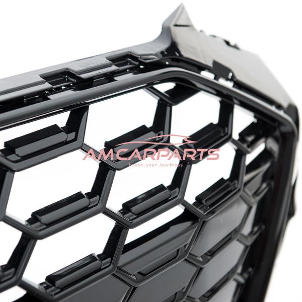 Upgrade Sportgrill / Kühlergrill für Audi A4 B9 8W Facelift 19-23 Hochglanz Schwarz / Hochglanz Silber in Wabendesign