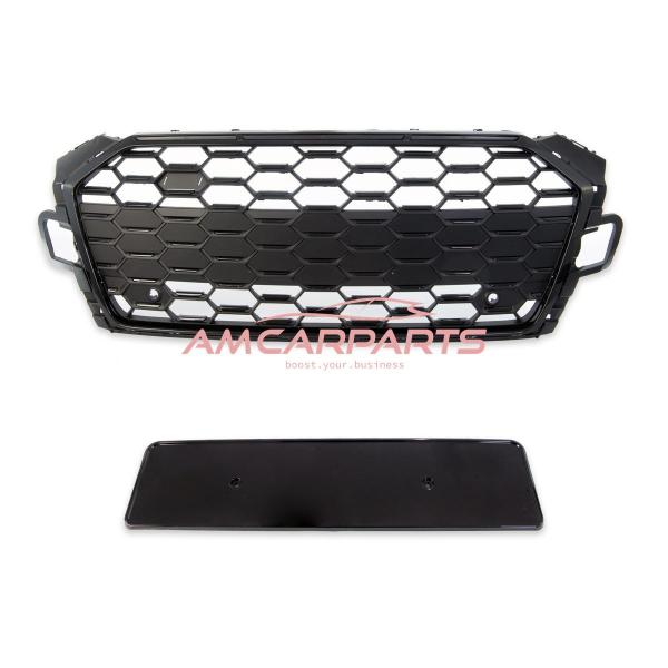 Upgrade Sportgrill / Kühlergrill für Audi A5 F5 Facelift 19-23 Matt Schwarz in Wabendesign