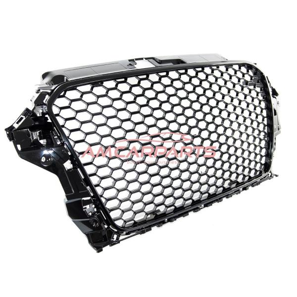 Upgrade Sportgrill / Kühlergrill für Audi A3 8V Vor-Facelift 12-16 Hochglanz Schwarz in Wabendesign