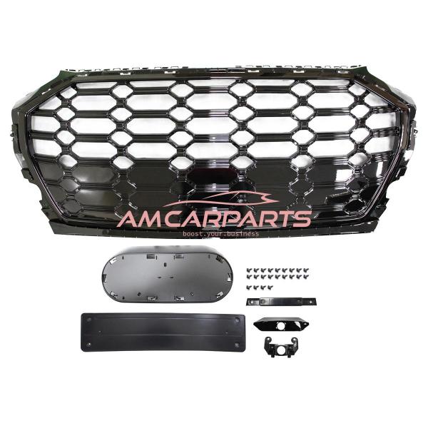 Upgrade Sportgrill / Kühlergrill für Audi Q5 FY 21+ Hochglanz Schwarz in Wabendesign