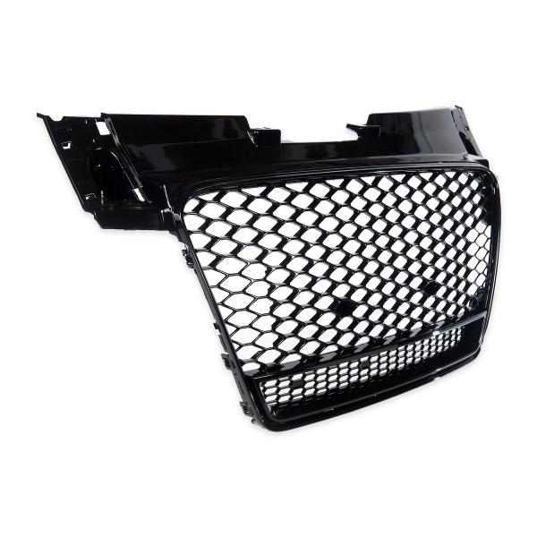 Upgrade "Plus" Sportgrill / Kühlergrill für Audi TT 8J 06-14 Hochglanz Schwarz in Wabendesign
