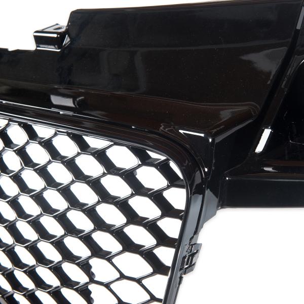 Upgrade "Plus" Sportgrill / Kühlergrill für Audi TT 8J 06-14 Hochglanz Schwarz in Wabendesign