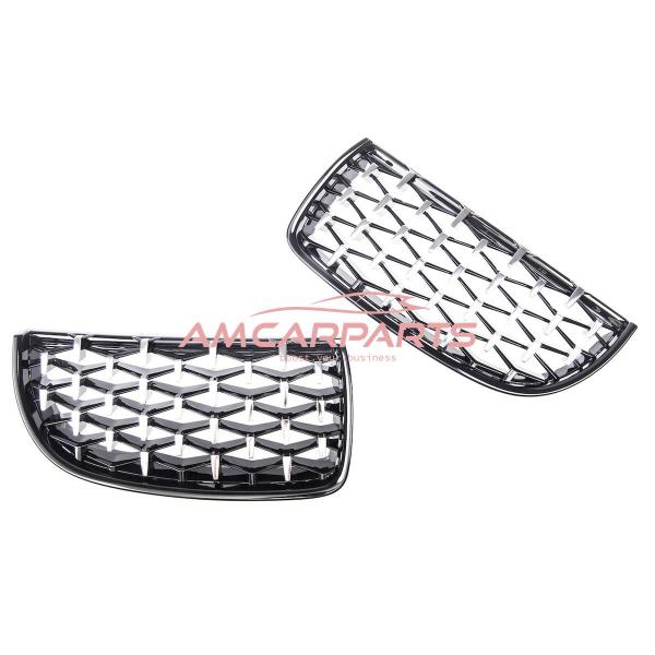 Upgrade "Teardrop" Design Kühlergrill / Sportgrill passend für BMW 3er E90 / E91 Vor-Facelift 05-08 Hochglanz schwarz / chrom
