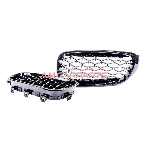 Upgrade "Teardrop" Design Kühlergrill / Sportgrill passend für BMW 3er F34 13-20 Hochglanz schwarz / chrom