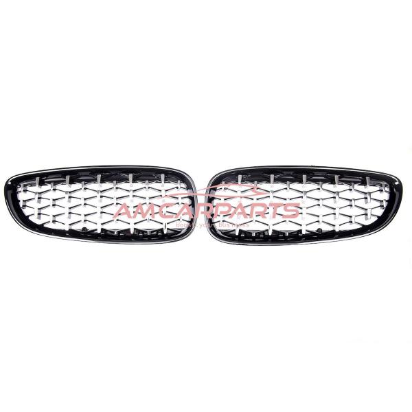 Upgrade "Teardrop" Design Kühlergrill / Sportgrill passend für BMW Z4 E89 09-16 Hochglanz schwarz / chrom