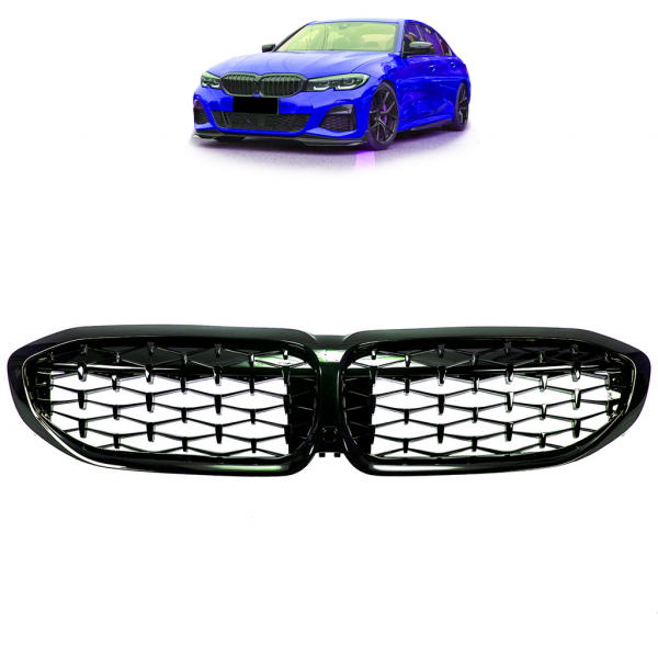 Upgrade "Teardrop" Design Sportgrill Frontnieren für BMW 3er G20 / G21 19-22 Hochglanz schwarz