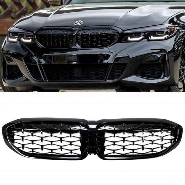 Upgrade "Teardrop" Design Sportgrill Frontnieren für BMW 3er G20 / G21 19-22 Hochglanz schwarz