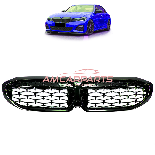 Upgrade "Teardrop" Design Kühlergrill / Sportgrill passend für BMW 3er G20 / G21 19-22 Hochglanz schwarz