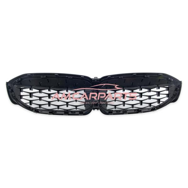 Upgrade "Teardrop" Design Kühlergrill / Sportgrill passend für BMW 3er G20 / G21 Vor-Facelift 19-22 Hochglanz schwarz / chrom
