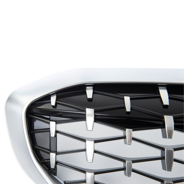 Upgrade "Teardrop" Design Sportgrill Frontnieren für BMW 3er G20 / G21 19-22 Hochglanz schwarz/Matt silber