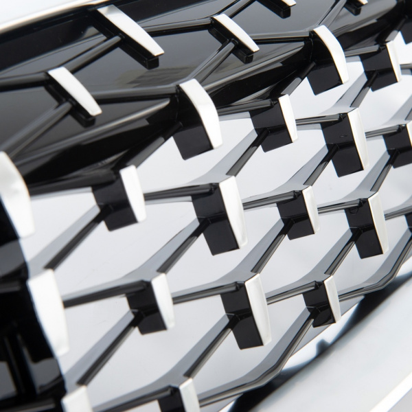 Upgrade "Teardrop" Design Sportgrill Frontnieren für BMW 3er G20 / G21 19-22 Hochglanz schwarz/Matt silber