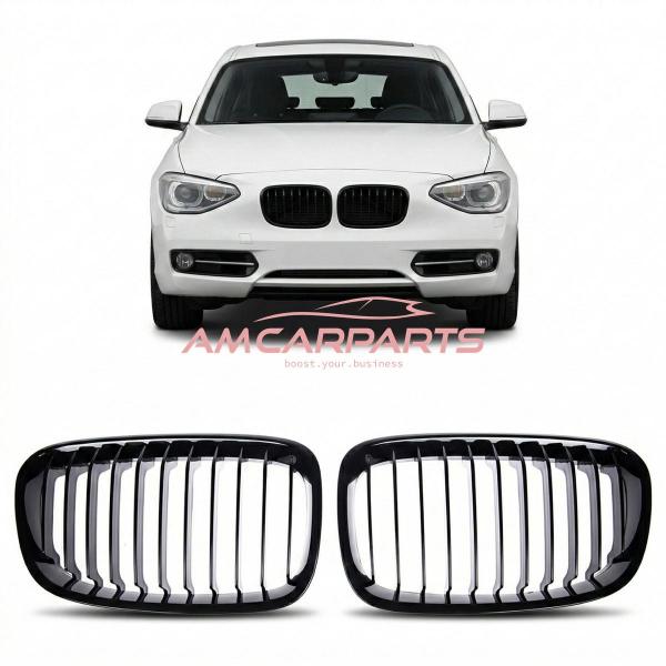 Upgrade Design Kühlergrill / Sportgrill passend für BMW 1er F20 / F21 Vor-Facelift 11-15 Hochglanz schwarz