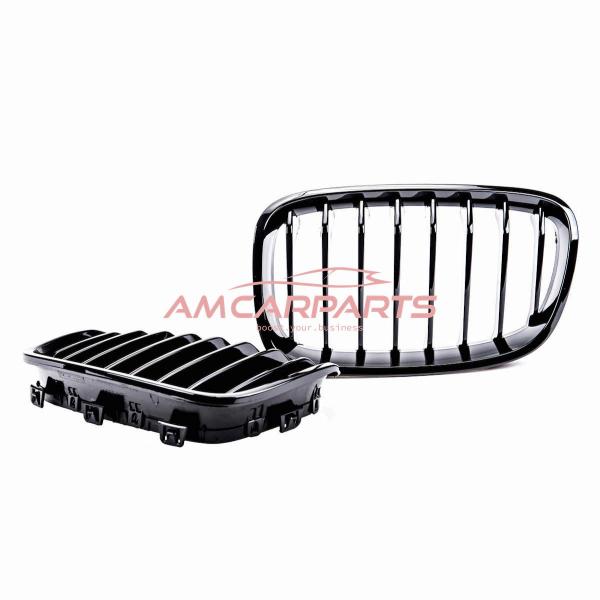 Upgrade Design Kühlergrill / Sportgrill passend für BMW 1er F20 / F21 Vor-Facelift 11-15 Hochglanz schwarz