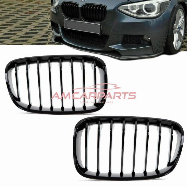 Upgrade Design Kühlergrill / Sportgrill passend für BMW 1er F20 / F21 Vor-Facelift 11-15 Hochglanz schwarz