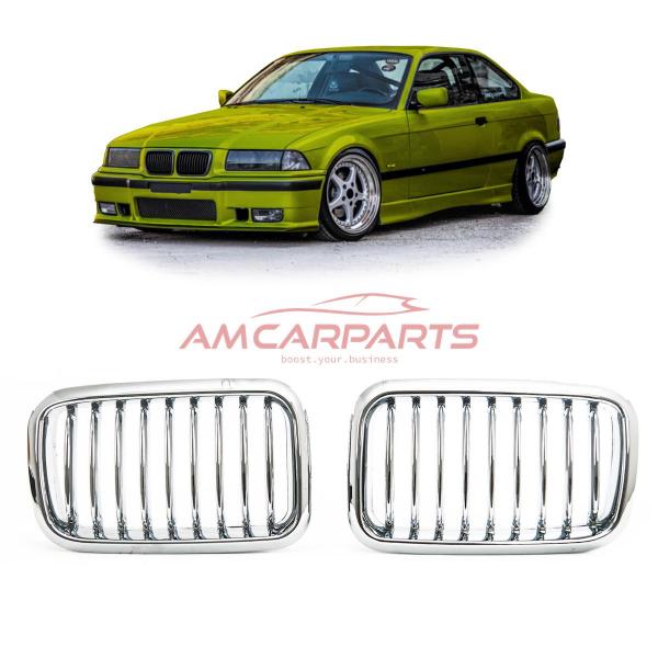 Upgrade Design Kühlergrill / Sportgrill passend für BMW 3er E36 Vor-Facelift 91-96 chrom