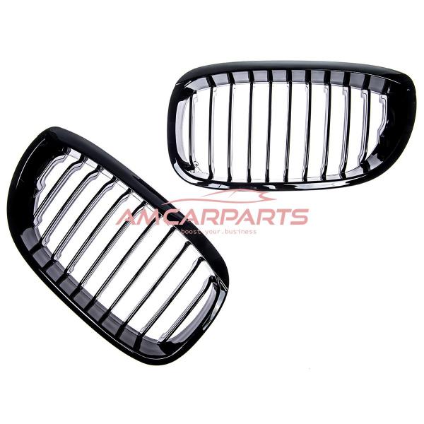 Upgrade Design Kühlergrill / Sportgrill passend für BMW 3er E46 Facelift 03-07 Hochglanz schwarz
