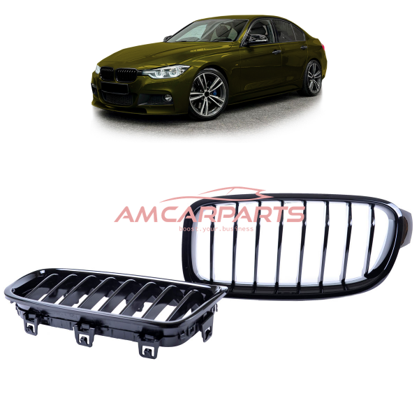 Upgrade Design Kühlergrill / Sportgrill passend für BMW 3er F30 / F31 11-18 Hochglanz schwarz