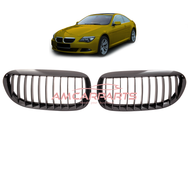 Upgrade Design Kühlergrill / Sportgrill passend für BMW 6er E63 / E64 03-10 Hochglanz schwarz
