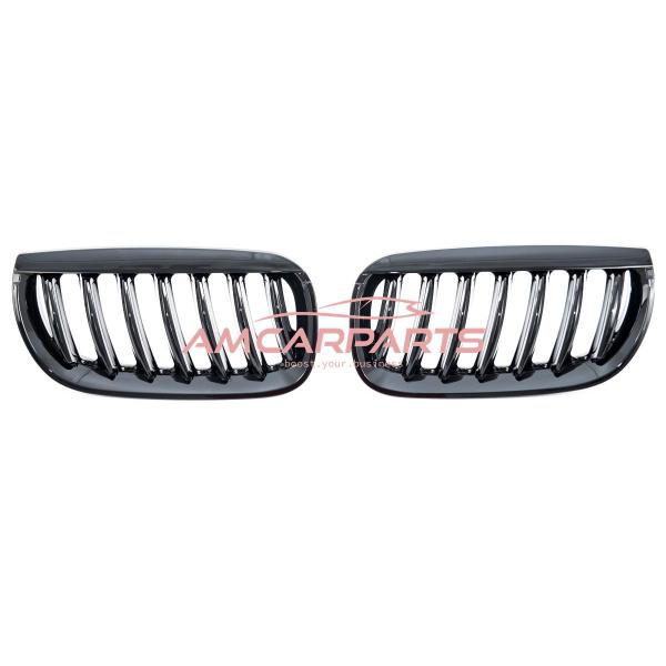 Upgrade Design Kühlergrill / Sportgrill passend für BMW X3 E83 Vor-Facelift 03-06 Hochglanz schwarz