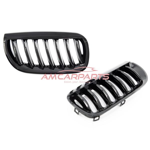 Upgrade Design Kühlergrill / Sportgrill passend für BMW X3 E83 Vor-Facelift 03-06 Hochglanz schwarz
