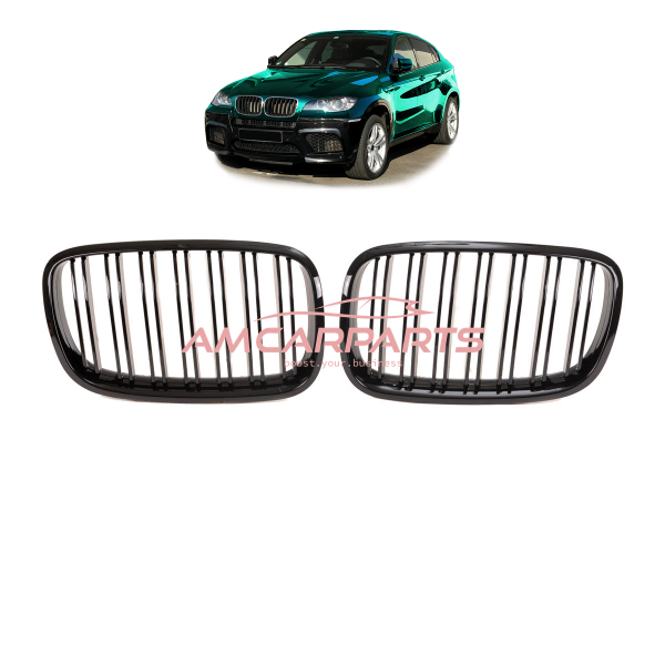Upgrade Design Kühlergrill / Sportgrill passend für BMW X5 E70 / X6 E71, E72 07-13 Hochglanz schwarz