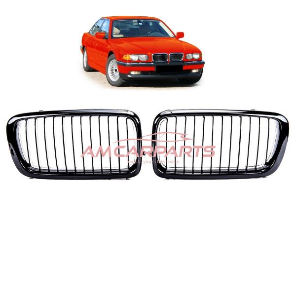 Upgrade Design Kühlergrill / Sportgrill passend für BMW 7er E38 94-01 Hochglanz schwarz
