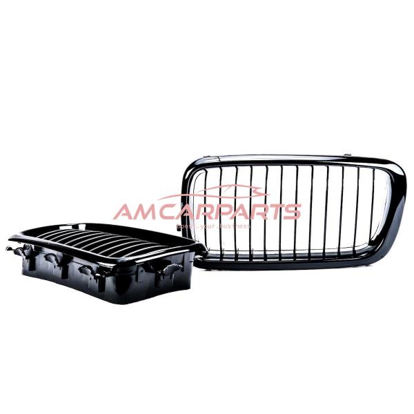 Upgrade Design Kühlergrill / Sportgrill passend für BMW 7er E38 94-01 Hochglanz schwarz