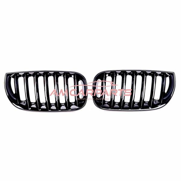 Upgrade Design Kühlergrill / Sportgrill passend für BMW X3 E83 Vor-Facelift 03-06 Hochglanz schwarz