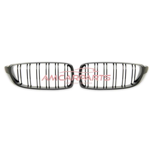 Upgrade Design Kühlergrill / Sportgrill passend für BMW 4er F32 / F33 / F36 13-21 Carbon-Optik / Hochglanz schwarz