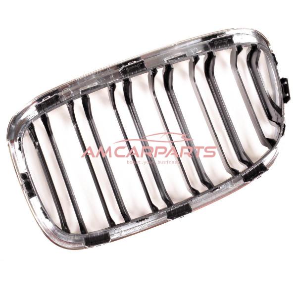 Upgrade Design Kühlergrill / Sportgrill passend für BMW 1er F20 / F21 Vor-Facelift 11-15 Hochglanz schwarz / chrom