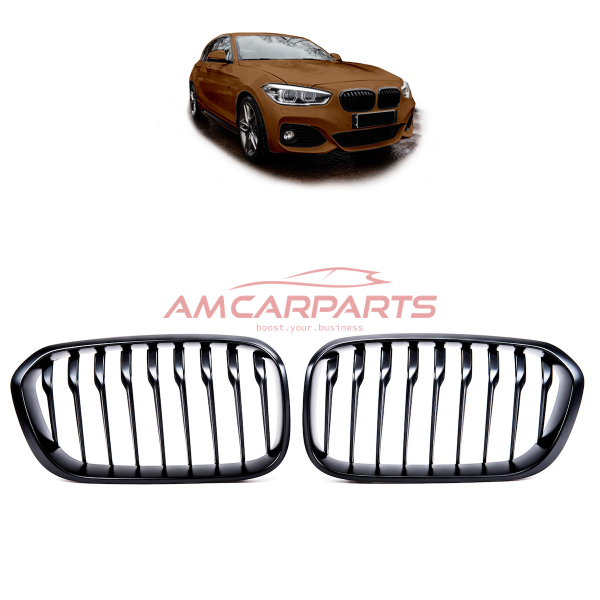 Upgrade Design Kühlergrill / Sportgrill passend für BMW 1er F20 / F21 Facelift 15-19 Matt schwarz