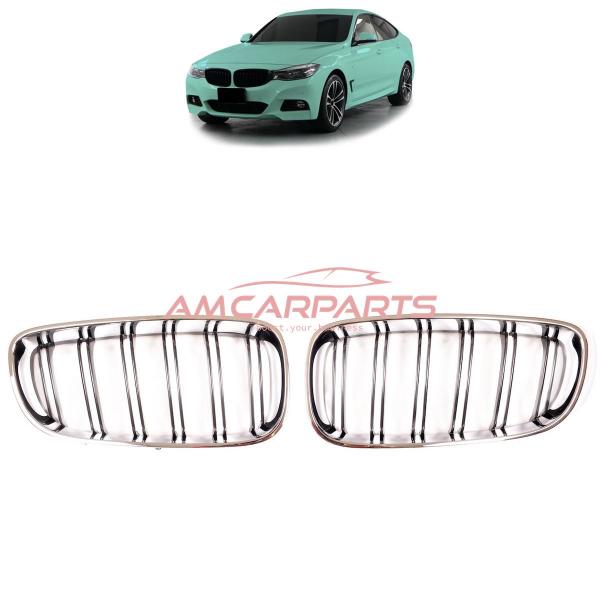 Upgrade Design Kühlergrill / Sportgrill passend für BMW 3er F34 13-20 Hochglanz schwarz / chrom