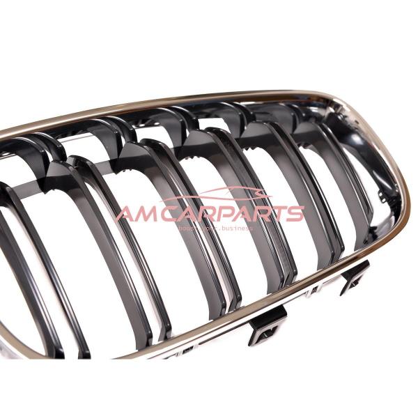 Upgrade Design Kühlergrill / Sportgrill passend für BMW 3er F34 13-20 Hochglanz schwarz / chrom