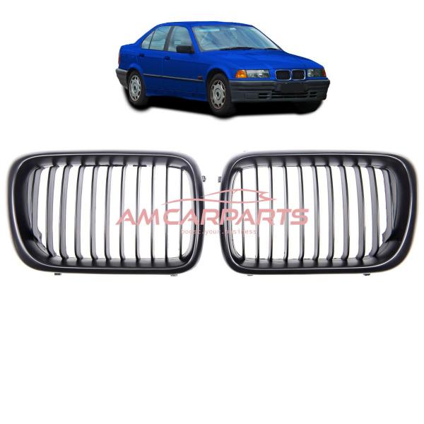 Upgrade Design Kühlergrill / Sportgrill passend für BMW 3er E36 Facelift 96-99 Matt schwarz