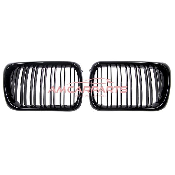 Upgrade Design Kühlergrill / Sportgrill passend für BMW 3er E36 Facelift 96-99 Hochglanz schwarz