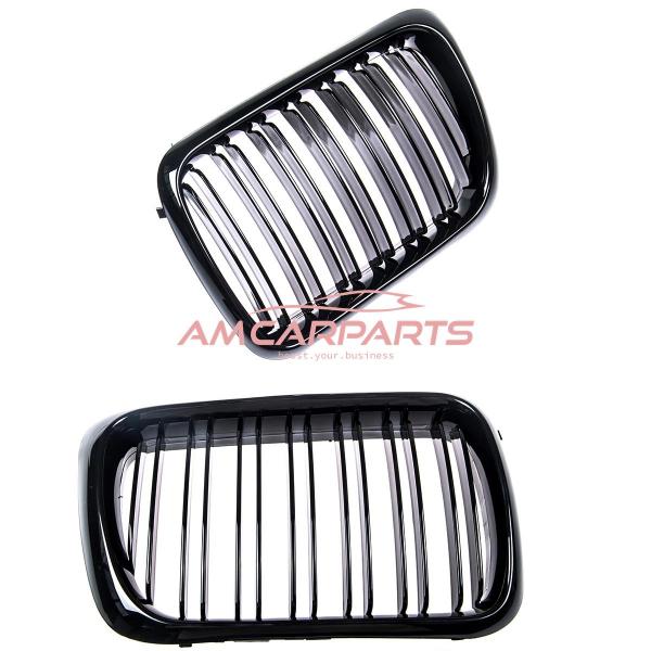 Upgrade Design Kühlergrill / Sportgrill passend für BMW 3er E36 Facelift 96-99 Hochglanz schwarz