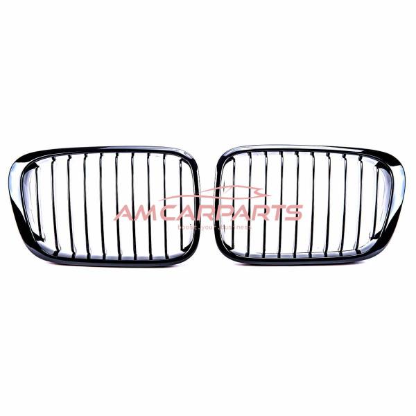 Upgrade Design Kühlergrill / Sportgrill passend für BMW 3er E46 Vor-Facelift 98-01 Hochglanz schwarz