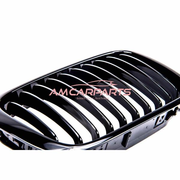 Upgrade Design Kühlergrill / Sportgrill passend für BMW 3er E46 Vor-Facelift 98-01 Hochglanz schwarz