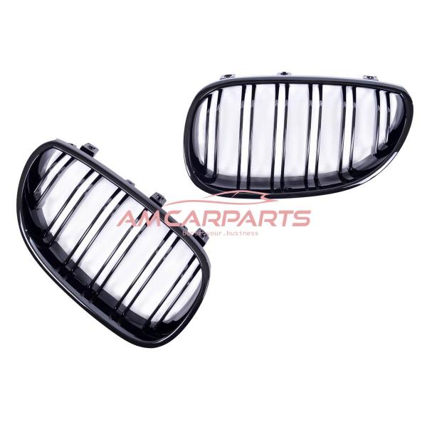 Upgrade Design Kühlergrill / Sportgrill passend für BMW 5er E60 / E61 03-10 Hochglanz schwarz