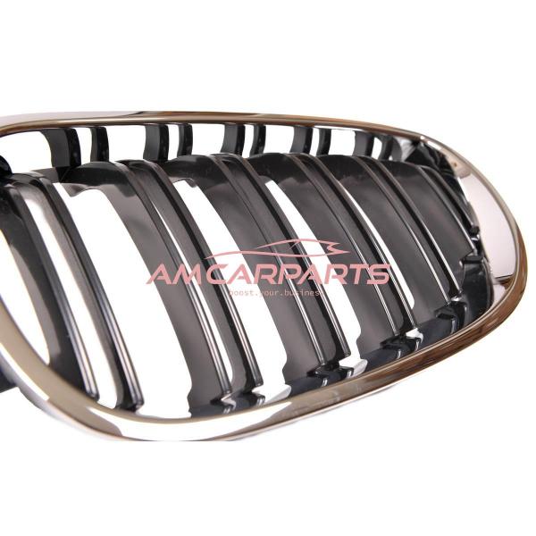 Upgrade Design Kühlergrill / Sportgrill passend für BMW 5er E60 / E61 03-10 Hochglanz schwarz / chrom