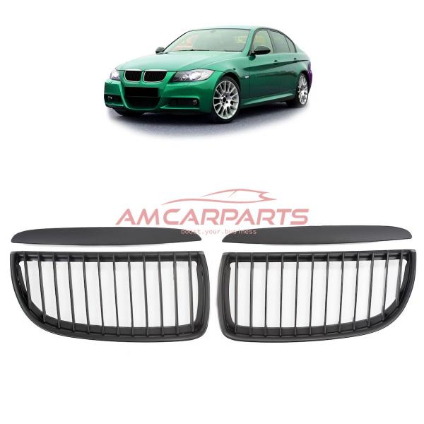 Upgrade Design Kühlergrill / Sportgrill passend für BMW 3er E90 / E91 Vor-Facelift 05-08 Matt schwarz