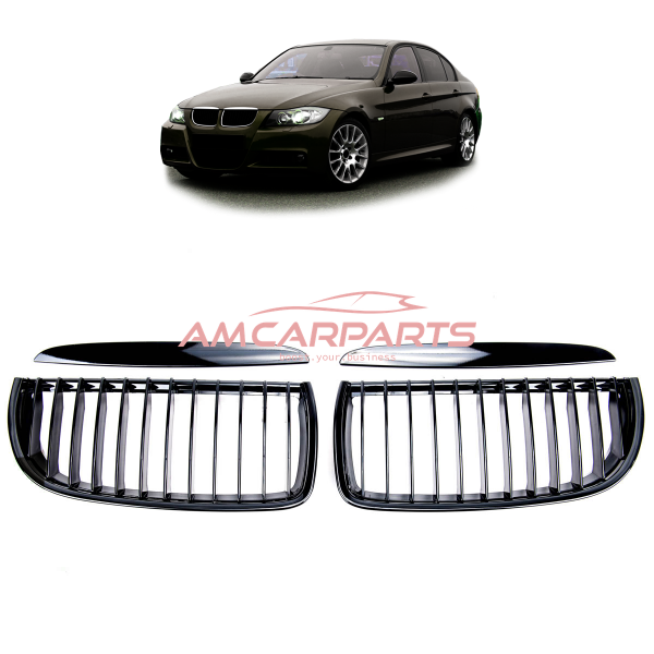 Upgrade Design Kühlergrill / Sportgrill passend für BMW 3er E90 / E91 05-08 Hochglanz schwarz