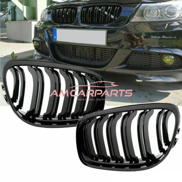 Upgrade Design Kühlergrill / Sportgrill passend für BMW 3er E90 / E91 Facelift 08-11 Matt schwarz