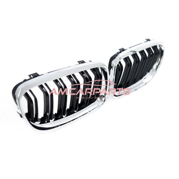 Upgrade Design Kühlergrill / Sportgrill passend für BMW 3er E90 / E91 Facelift 08-11 Hochglanz schwarz / chrom